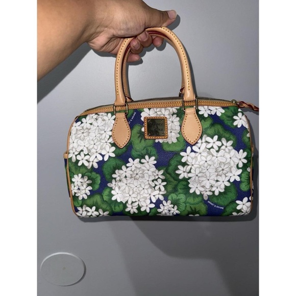 Dooney & Bourke Handbags - Dooney & Bourke Green and White Floral Satchel